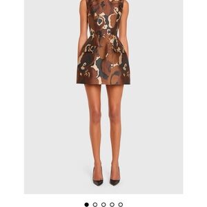 Amanda Uprichard Brown and Black Mini Dress